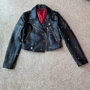 Forever 21, black Pleather, size S, studded jacket